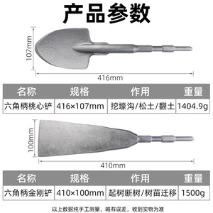 จอบไฟฟ้าด้ามหกเหลี่ยม Fuxin สำหรับขุดงานก่ออิฐ คอนกรีต หิน แบบหนาพิเศษ ยกต้นไม้ได้ - Product Image 4