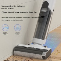 Aspirateur domestique intelligent 200W avec accessoires, réservoir d'eau propre, machine à laver les sols