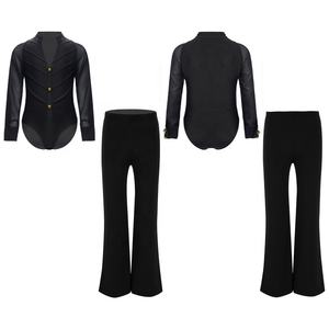 Costume de danse latine pour garçons de 6 à 14 ans, vente en gros, justaucorps avec pantalon, costume de danse d'entraînement, fabricants de costumes de danse - Product Image 2