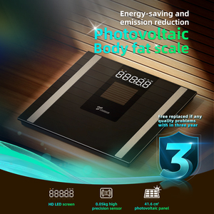 LED 디스플레이 칼로리 및 수분 함량 측정을 위한 독특한 OEM 태양열 충전 스마트 체지방 체중계 무선 디자인 - Product Image 3