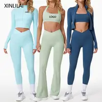 Hot Workout Sets For Women 2 Piece Seamless Long Sleeve Crop Tops High  Waist Leggings - Buy China Wholesale Women Gym Yoga Activewear Set $8.3