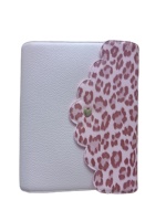 Nueva Cartera Organizadora de Piel Sintética con Diseño Festoneado y Estampado de Leopardo, A6/A7, con Libreta de Hojas Sueltas para Regalo