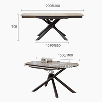 Ensemble de table à manger extensible de l'usine de Foshan, 6 places, Oka Garden, 6 chaises, ensemble de table à manger, meubles de luxe