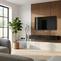 Panneau acoustique en bois lamellé, feutre polyester PET, panneau absorbant le son, décoration intérieure, panneau insonorisant pour mur et plafond