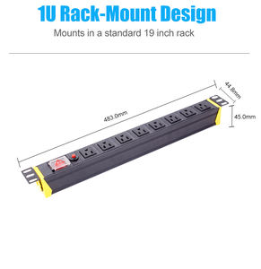 19 بوصة نوع الأمريكية الولايات المتحدة <span class=keywords><strong>8</strong></span> طريقة التبديل الزائد حماية الطفرة شريط PDU لخادم الشبكة - Product Image 6