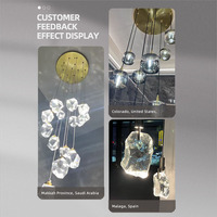 Suspension moderne en cristal lampe de chevet minimaliste pour chambre à coucher lampe de luxe à tête unique pour comptoir de bar restaurant suspension