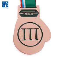 Médailles personnalisées sur le thème de la boxe, or, argent, bronze, pour les compétitions de combat, cadeau de récompense