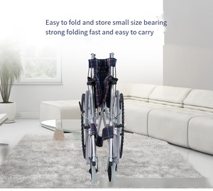 Silla de ruedas de acero ligera manual con neumáticos para personas mayores y discapacitados Uso hospitalario Terapia física - Product Image 4