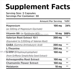 Cápsulas Herbales de Vitaminas para Dormir <span class=keywords><strong>en</strong></span> Adultos, Sin Hábito, con Melatonina y Ashwagandha para Mejorar la Memoria, No Apto para <span class=keywords><strong>Adolescentes</strong></span>, 2 por Día - Product Image 4