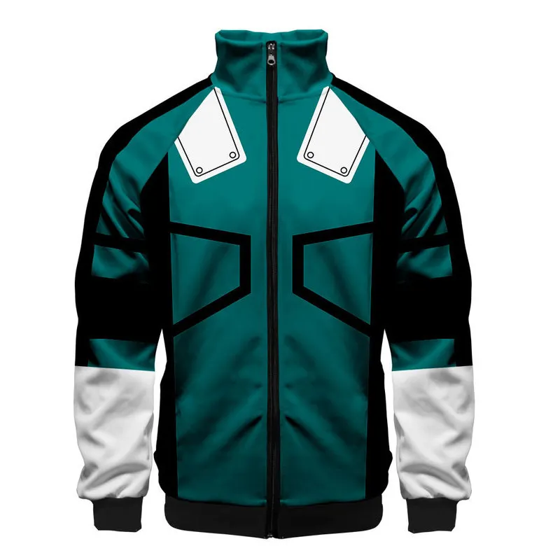 Casacos cosplay de my hero academia, jaquetas com zíper de estampa 3d de my hero academia, 11 cores