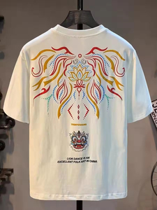 Camisetas Casuales de Algodón 100% para Hombre, con Logotipo Personalizado, Impresión Serigrafiada, Tejido de Punto de 180 Gramos, Tela <span class=keywords><strong>Oversize</strong></span> con Patrón 3D Sólido, 220 Gsm - Product Image 3