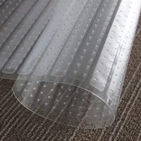 Tapis de sol moderne transparent antidérapant écologique 100% PVC personnalisable à motif côtelé large et plat, épaisseur 0,8 mm, pour chaise de maison