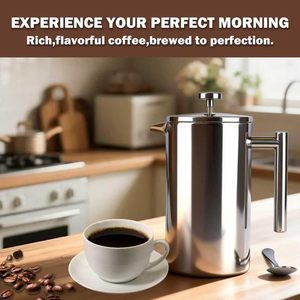 Juego de Herramientas para Café y Té a Precio de Fábrica, Cafetera de Acero Inoxidable de Doble Pared, Prensa Francesa para Café - Product Image 4