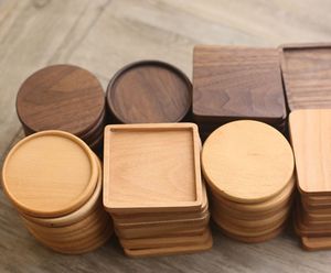 Posavasos de madera con forma de rompecabezas cortado con láser de madera rústica de moda para bebidas calientes/frías Juego de posavasos decorativos - Product Image 2