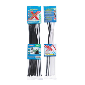 Abrazaderas para cables de 3,6x350 mm, 40 unidades, en blanco y negro, para gestión de cables - Product Image 2