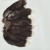 Porte-clés élégant en cuir véritable avec pendentif en fourrure de renard et pompon en peluche douce, accessoire pour sac et ceinture