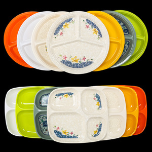 จานเมลามีนแบบกลม 3 หรือ 4 ช่อง ปลอดสาร BPA สำหรับร้านอาหาร - Product Image 1