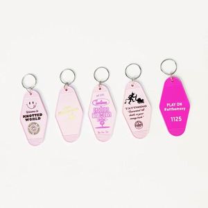 Glittering Personalized Design Hotel Retro Motel Logo Plastic Keychain Keyrings with Room Number <b>Key</b> <b>Chain</b> Hotel <b>Key</b> Tags - Product Image 1