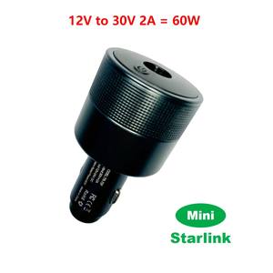 Adaptateur de voiture Starlink Mini 12V vers 30V 2A <span class=keywords><strong>DC</strong></span>, convertisseur élévateur de tension avec adaptateur allume-cigare 60W, idéal pour voiture, <span class=keywords><strong>camping</strong></span>-<span class=keywords><strong>car</strong></span>, bateau - Product Image 1