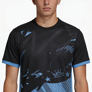 Maillot de football ajusté à manches courtes imprimé noir respirant et à séchage rapide pour homme <span class=keywords><strong>Santos</strong></span> FC - Product Image 2