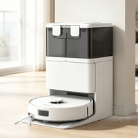 Robot aspirateur autonettoyant 6400 mAh avec extension de serpillière, brosse latérale et réservoir d'eau propre de 5 L