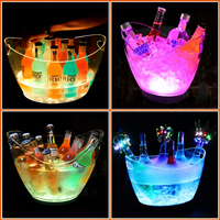 Seau à glace en plastique coloré avec éclairage LED, seau à champagne de différentes tailles - ML001 Chine continentale - pour les KTV et le refroidissement du vin rouge