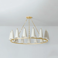 Luminaire suspendu design moderne personnalisé pour îlot de cuisine, salon, lustre en soie avec abat-jour en tissu