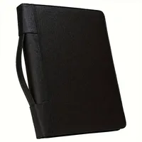 Carpeta Organizadora de Negocios Personalizada de Cuero PU Tamaño A4 con Cierre, Porta Tarjetas, Porta Teléfono, Porta Tableta y Porta Bolígrafos