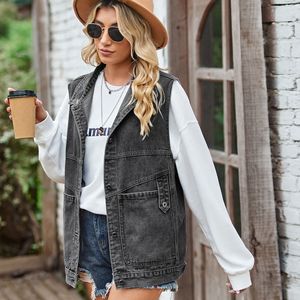 <span class=keywords><strong>Veste</strong></span> <span class=keywords><strong>en</strong></span> <span class=keywords><strong>jean</strong></span> <span class=keywords><strong>sans</strong></span> manches pour <span class=keywords><strong>femme</strong></span> - Coupe ample et élégante - Product Image 3