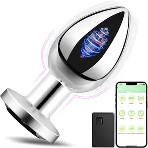 Metal Butt Plug 9 Modes Vibrating Powerful Remote Control Anal Plug Vibrator For Men And Women