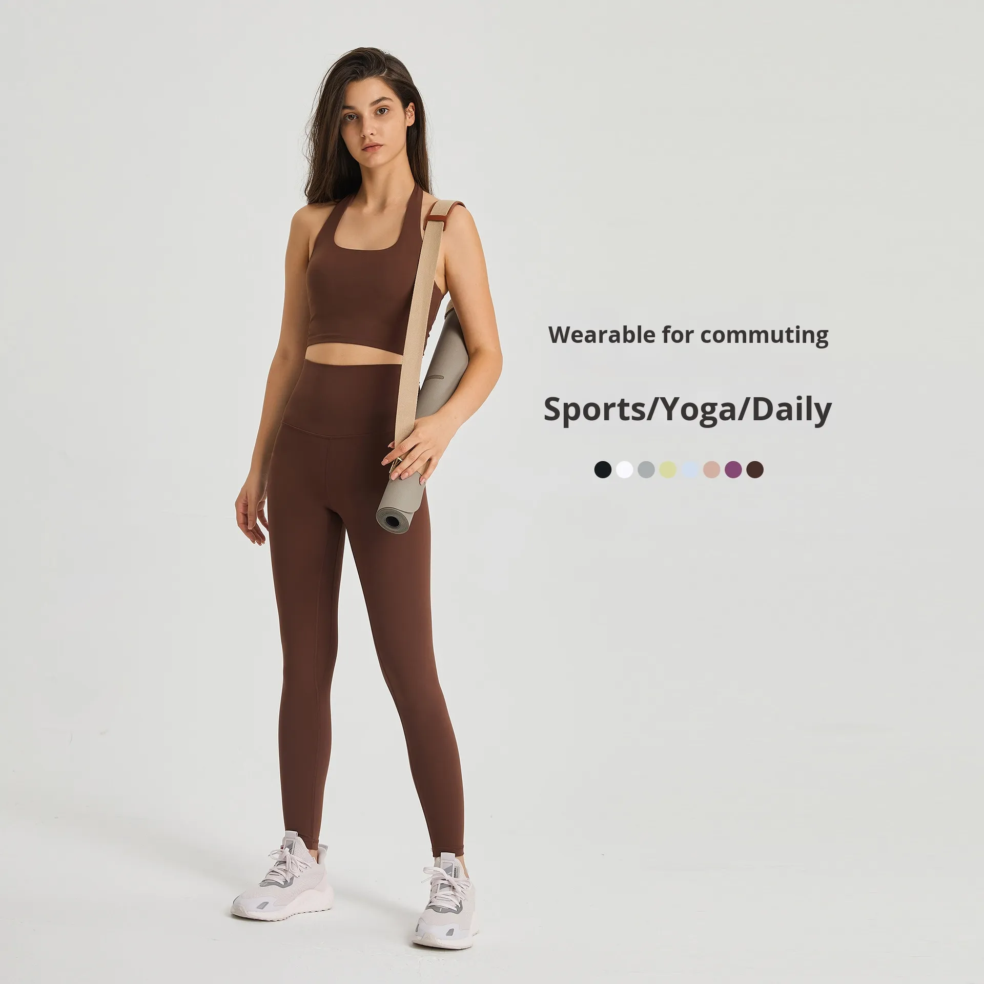 New Style Sexy Halter Neck Tube Top Sports Bra for Women Breathable Four-Way Stretch High Support Yoga Fashionable