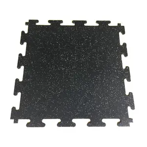 Recycled Rubber Interlocking Gym Tile 485mm*485mm*15mm Durable Puzzle Rubber Flooring Mat Supplier