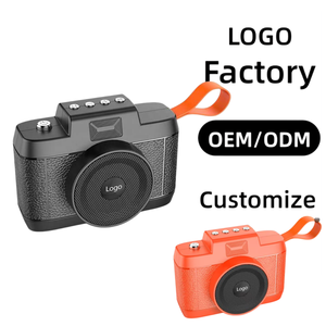Haut-parleur sans fil ABS-1216 en gros, mini caméra rétro portable, orange, avec cordon, stéréo HiFi, logo personnalisé, micrologiciel sur mesure, cadeau - Product Image 1