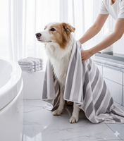 Serviette de bain pour animaux de compagnie, en polaire corail super absorbante et à séchage rapide, serviette de toilettage épaisse et douce pour chiens et chats, large bande pour le nettoyage des animaux de compagnie
