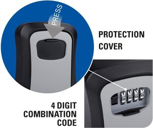 Best Price Portable Key <b>Lock</b> <b>Box</b> 4 Digit Combination for House Wall Indoor Outdoor Storage Mounted <b>Safe</b> Key <b>Lock</b> <b>Box</b> - Product Image 2