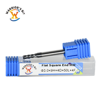 Fraise à queue Warrior's Bit de 4 mm en carbure à 4 cannelures, fraise plate carrée personnalisable, support OEM/ODM