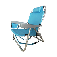 Vente chaude Chaise de Camping Personnalisé En Plein Air Moderne D'été En Aluminium Confortable Portable Léger Plier Sac À Dos Chaise De Plage