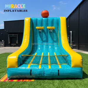 Terrain <span class=keywords><strong>de</strong></span> jeu <span class=keywords><strong>gonflable</strong></span> <span class=keywords><strong>professionnel</strong></span> en PVC à double piste pour le basketball, grande <span class=keywords><strong>aire</strong></span> <span class=keywords><strong>de</strong></span> <span class=keywords><strong>jeux</strong></span> interactive avec souffleur d'air - Product Image 1