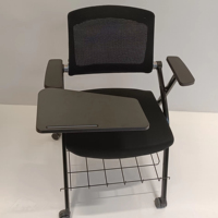 Chaise de formation pliante noire simple, vente en gros d'usine, chaise de bureau pour réunions, chaise d'ordinateur avec dossier, confortable pour une longue assise