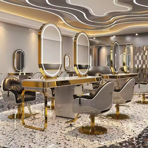 Espejo de Planchado Multifuncional de Lujo Moderno, Espejo de Pared de Metal para Peluquería, Espejo de Pie para Salón de Belleza con Luz Interna para Hoteles - Product Image 6