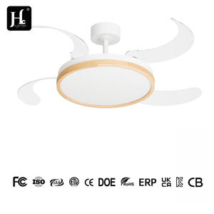 42 Inch APP Control Smart Invisible <b>Fan</b> Light Ventilador De Techo <b>RGB</b> Color Dimmable Modern Retractable Ceiling <b>Fan</b> With Light - Product Image 4