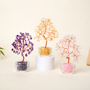 Wholesale Healing Crystal <b>Tree</b> Natural Quartz Rose Aventurine Gravel Glass Bottle <b>Tree</b> for Souvenir - Product Image 4