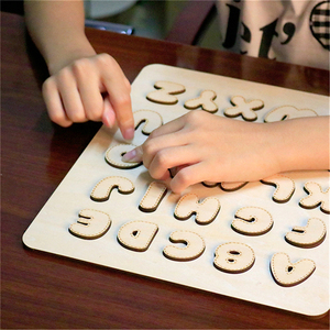 Niños bebé apoyándose inglés 3D rompecabezas de madera alfabeto letra número Digital juguete educativo - Product Image 2