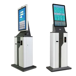 Crtly Indoor Self Kiosk Payment Machine Accept Cash Coin Self Kiosk With Passport Scanner Printer Payment Card Dispenser Kiosk