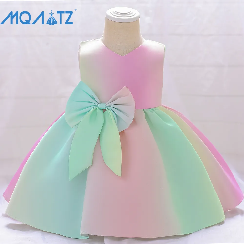 MQATZホットセールベビードレス女の子0-6歳子供パーティーフロックデザイングラデーション子供服l2011xz