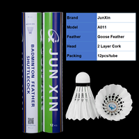 Volants de badminton JunXin A011 pour entraînement et tournoi, plumes d'oie, vol stable, polyvalents, pour joueurs professionnels
