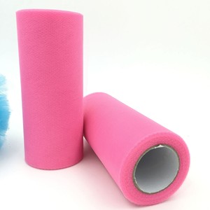 Directo de fábrica 25 yardas 15cm 100% poliéster tul rollo decoración vestido de novia tela medio suave tul - Product Image 2