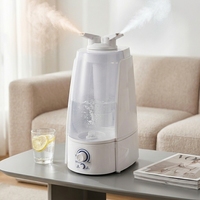 Humidificateur ultrasonique 5L à double buse avec contrôle de la brume réglable, brume chaude et froide, pour la maison et la chambre