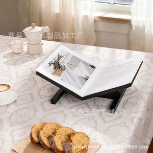 Estantería de madera, soporte de escritorio sencillo, estante móvil de madera maciza para recetas de encimera de cocina, soporte de lectura - Product Image 2