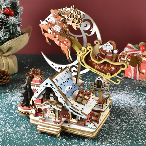 Mô hình lắp ráp <span class=keywords><strong>3D</strong></span> nhà Giáng sinh Tongmuqu 2026 bằng gỗ, đồ chơi bán chạy, mô hình lắp ráp thủ công ba chiều để xây dựng Giáng sinh - Product Image 5